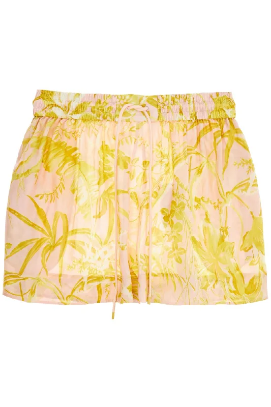 Save Big Zimmermann Women's Floral Silk Voile Shorts