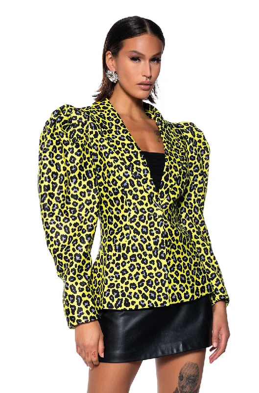 Elegant Ensemble WILD SIDE YELLOW CHEETAH BLAZER