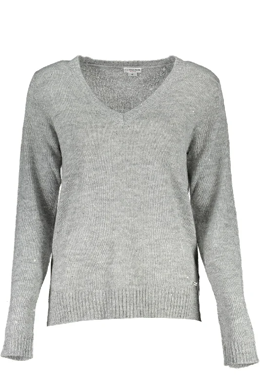 Modern Women's Fashion U.S. POLO ASSN. Elegant Long-Sleeved V-Neck Women's Sweater