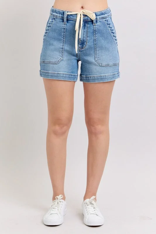 Chic Allure Judy Blue Vintage Wash Jogger Shorts