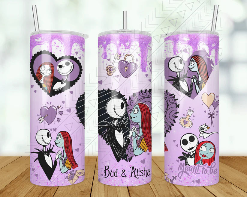 Tumbler Offers Personalized Nightmare Before Christmas Jack & Sally Love Tumbler