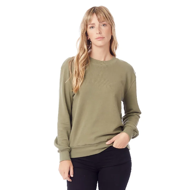 Versatile Wardrobe Essentials Throwback Washed Terry Sweatshirt (Military)