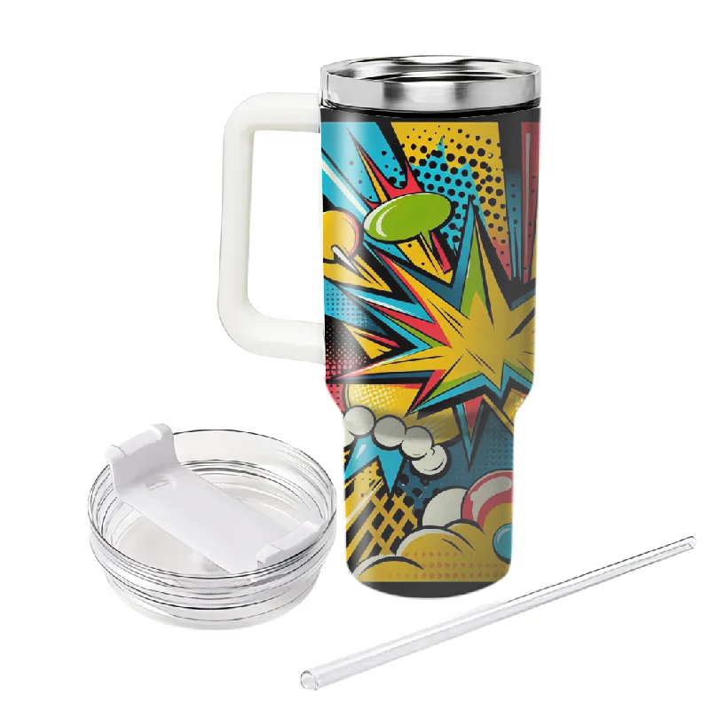 Chic Style, Always In Vogue Explosive Pop Art Comic Tumbler with Straw