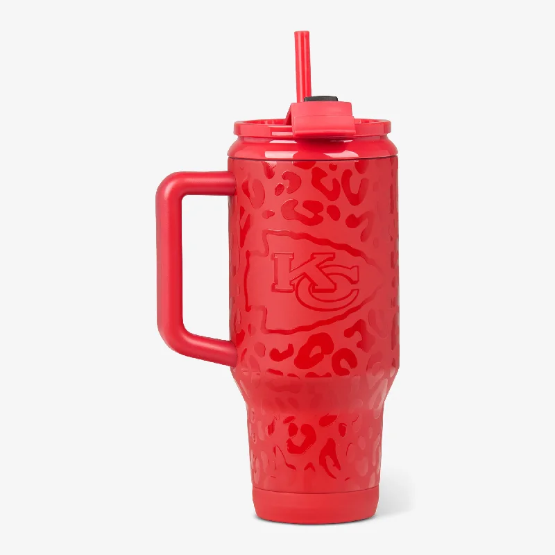 Fashion Frontiers Kansas City Chiefs 32 Oz Leopard Flip ‘n’ Sip Travel Mug
