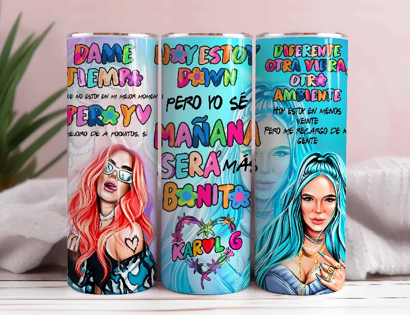 Eco-Friendly Cups Karol New Album Cover Mañana Será Bonito 20oz Sublimation Tumbler Wrap, Manana Sera Bonito Tumbler Wrap PNG Eco-Friendly Cups Karol New Album Cover Mañana Será Bonito 20oz Sublimation Tumbler Wrap, Manana Sera Bonito Tumbler Wrap PNG