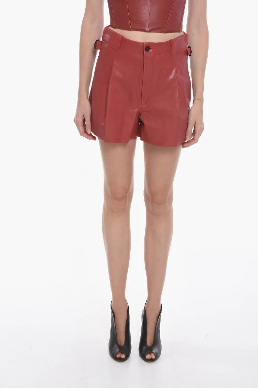 Elegant Attire The Mannei Leather ELKE Single-pleated Shorts