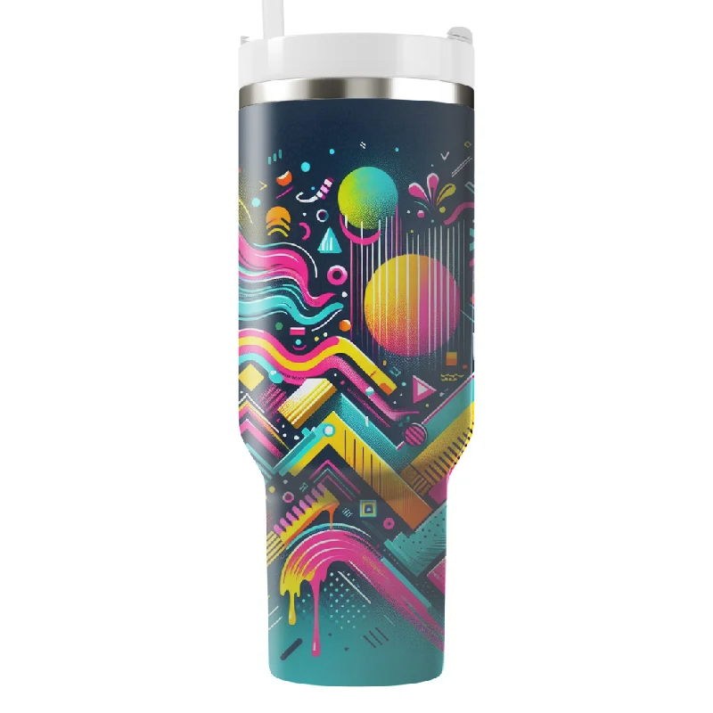 Break Fashion Norms Neon Splash Seamless Tumbler With Handle