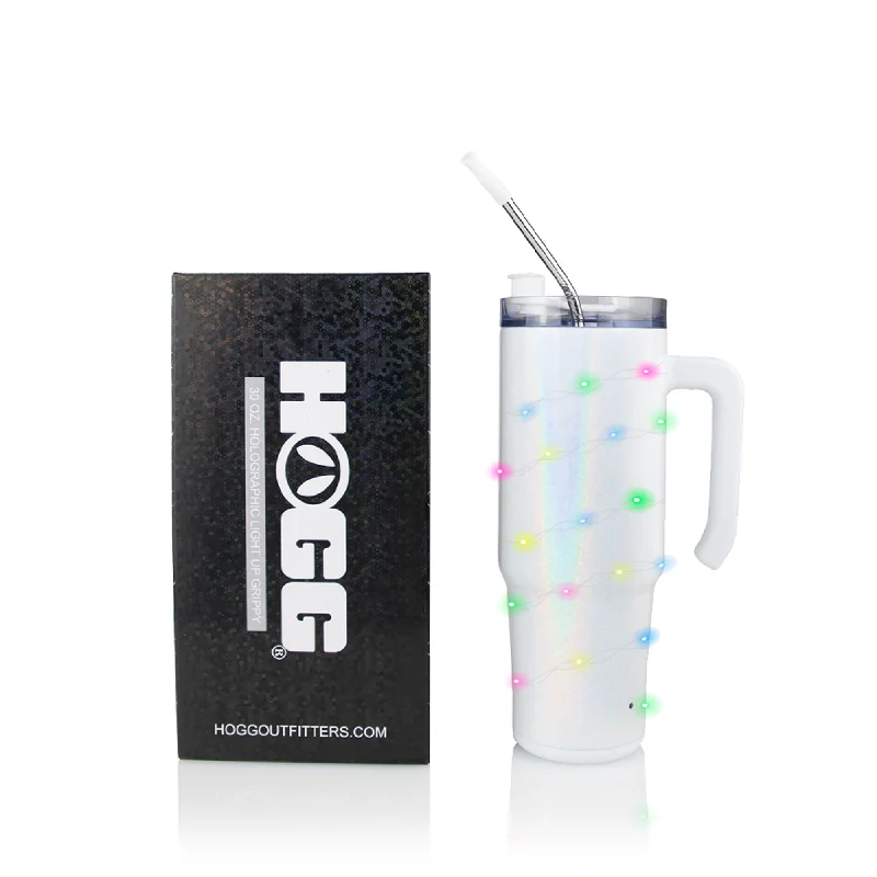 Limited Styles 30oz SUBLIMATABLE HOLOGRAPHIC LIGHT UP GRIPPY TUMBLER