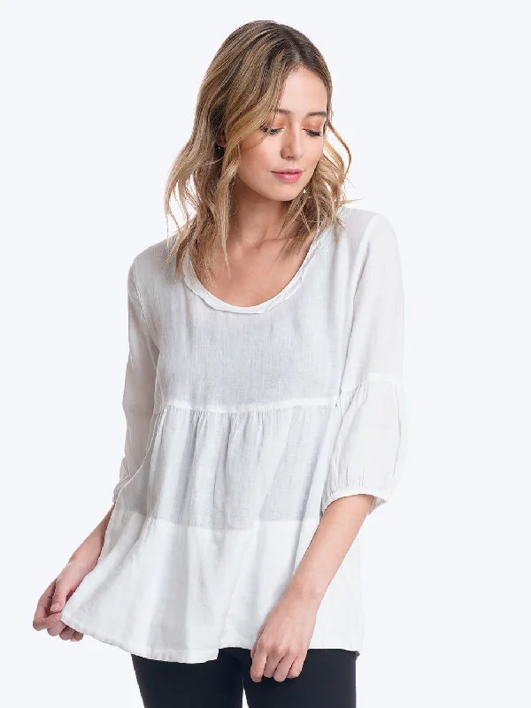Evening Elegance Tianello Dena Linen "Shelby" Blouse