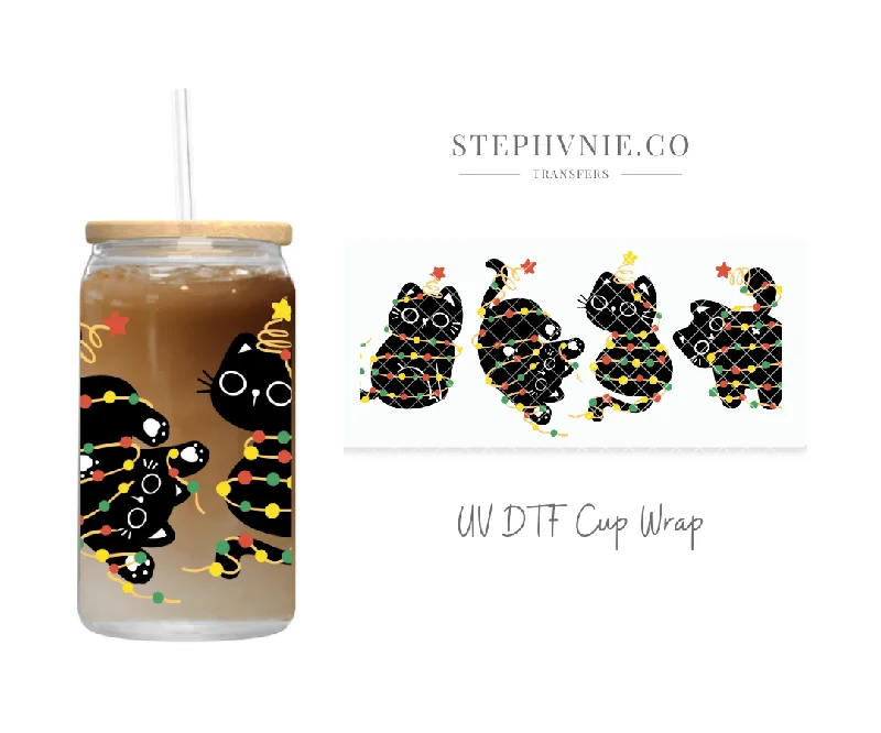 Insulated Drinkware Offers X-mas Kitties - 16oz UV DTF Cup Wrap