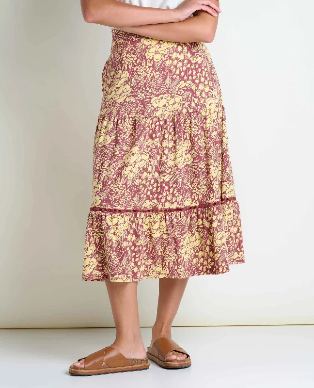 Seasonal Trends Marigold Tiered Midi Skirt