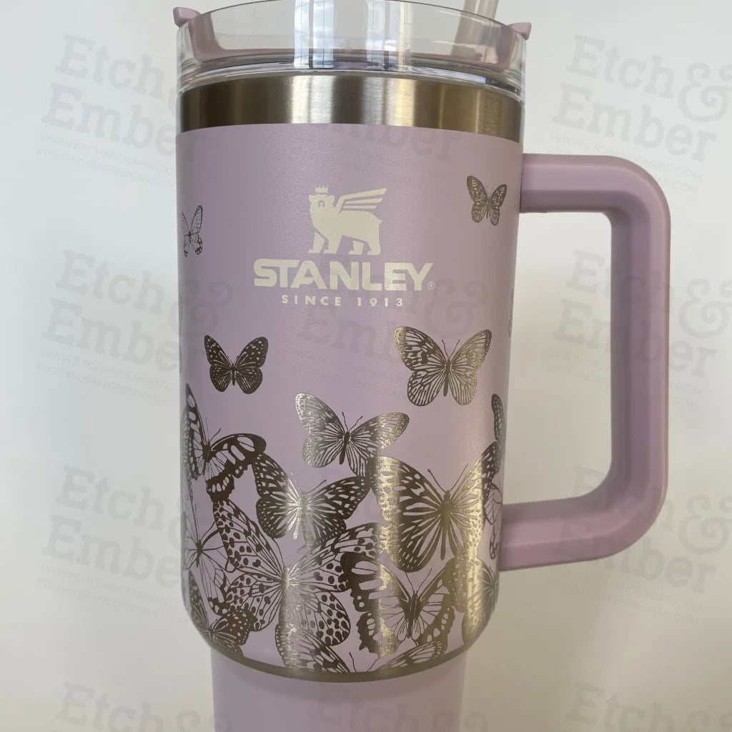Chic Trends Unveiled Butterflies Custom Stanley Adventure Quencher 40 oz tumbler