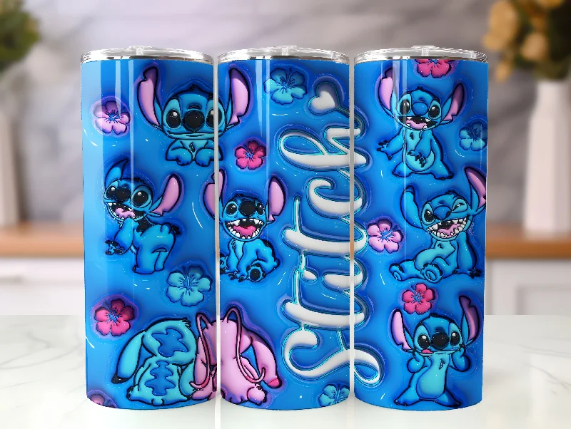Eco-Friendly Drinkware 3D Inflated Stitch 20oz Tumbler Wrap, Cartoon Design Tumbler, 3D Puffy Stitch Tumbler Wrap Eco-Friendly Drinkware 3D Inflated Stitch 20oz Tumbler Wrap, Cartoon Design Tumbler, 3D Puffy Stitch Tumbler Wrap
