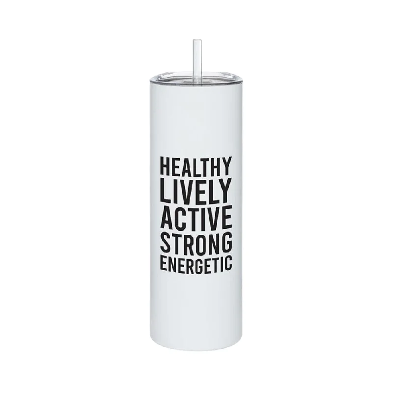 Unique Drinkware Gifts Skinny Tumbler with Straw - Healthy