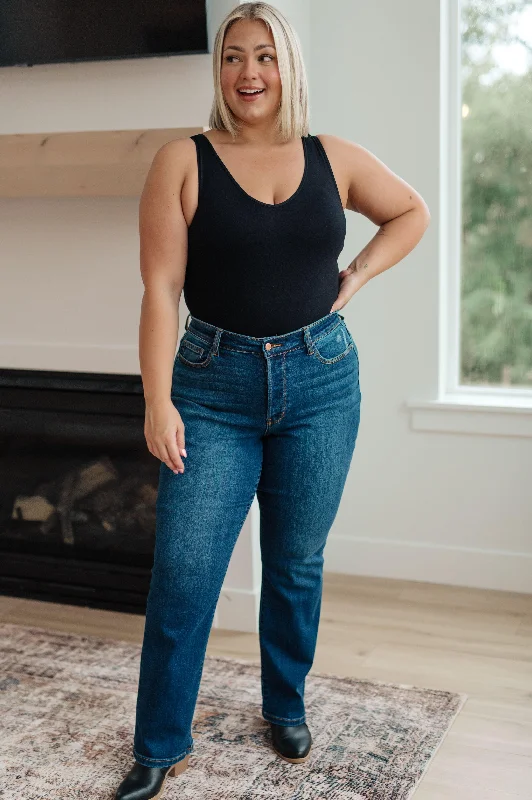 Flowy Fabric Pippa High Rise Button Fly Straight Jeans - Judy Blue