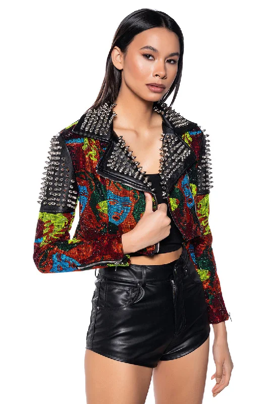 Stylish Looks FROM MARILYN WITH LOVE RHINESTONE MOTO