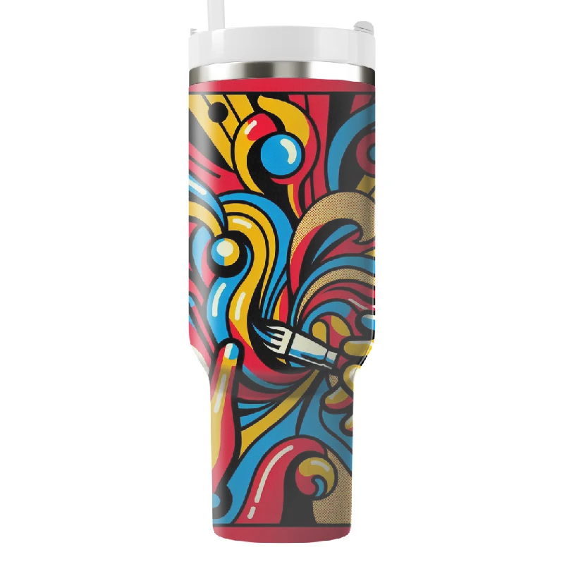 Fashionista Favorites Retro Pop Art Tumbler With Handle