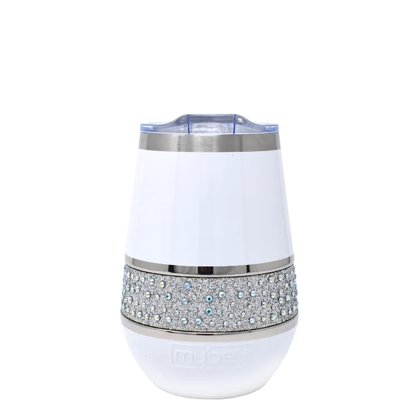 Chic Styles Hollywood Rocks 12oz Insulated Tumbler | Bling Wine Tumbler with Lid