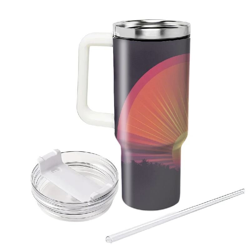 Travel Bottles Offer Retro Sunset Vibes Tumbler With Handle