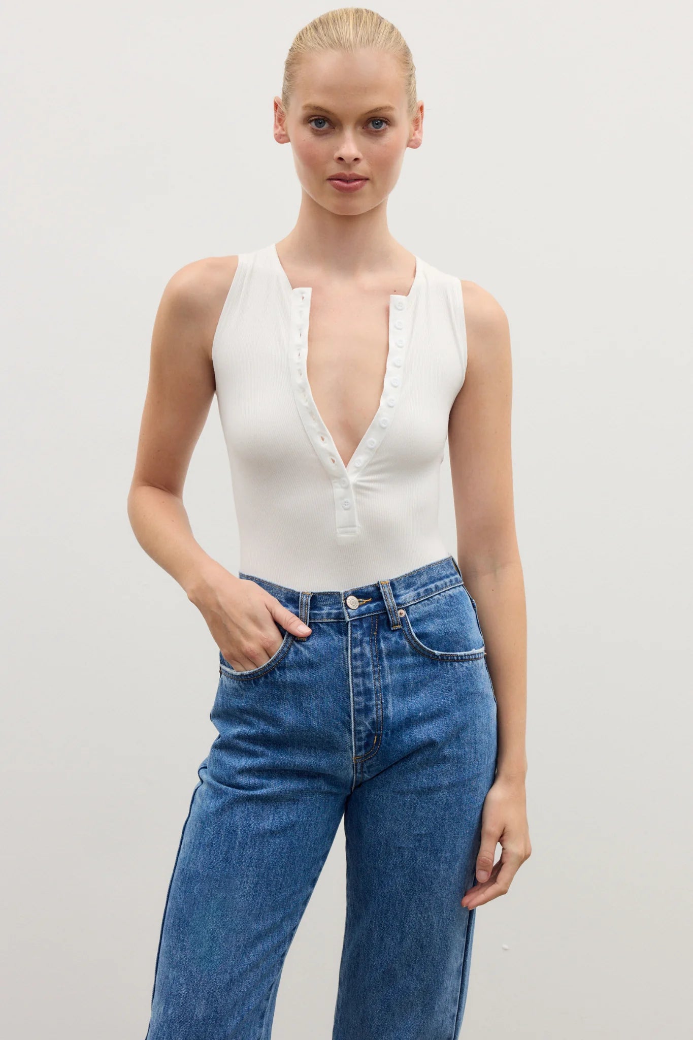 Chic Trend Collection Aurora Bodysuit - White
