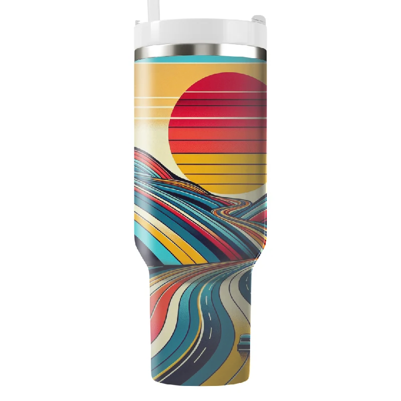 Unleash Your Fashion Rainbow Road Trip Tumbler With Handle