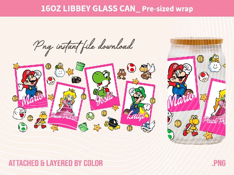 Sustainable Drinkware Discounts Movies Cartoon 16 Oz Libbey Glass Can Wrap Png Sublimation Digital Instant Download, Mario Libbey Png, Glass Cup, Coffee Cup, Glass Jar Sustainable Drinkware Discounts Movies Cartoon 16 Oz Libbey Glass Can Wrap Png Sublimation Digital Instant Download, Mario Libbey Png, Glass Cup, Coffee Cup, Glass Jar