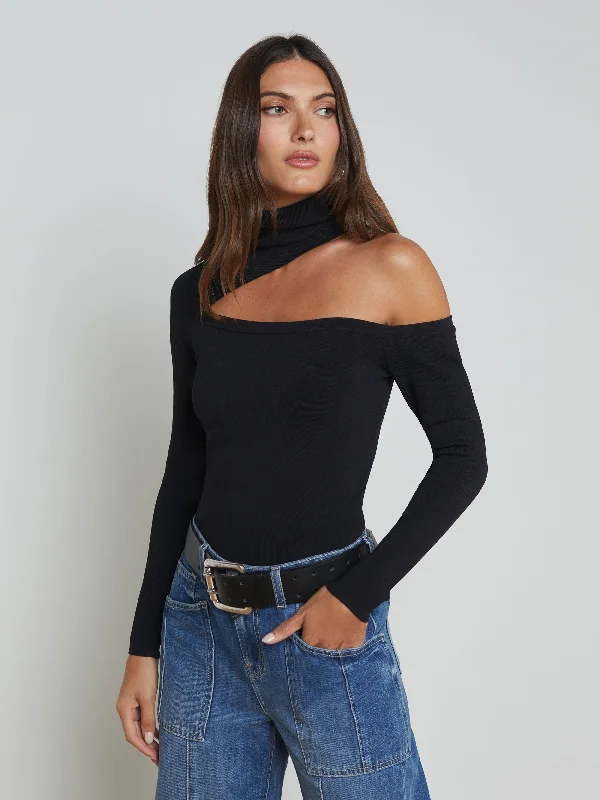 Sleek Design Azia Cutout Turtleneck