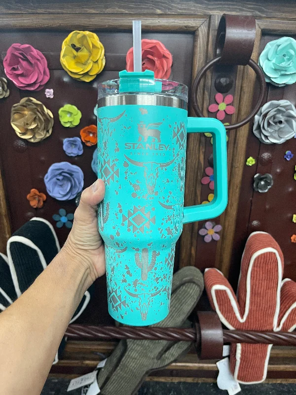 Stainless Steel Drinkware WESTERN 40oz Stanley TUMBLER   Teal/Mint
