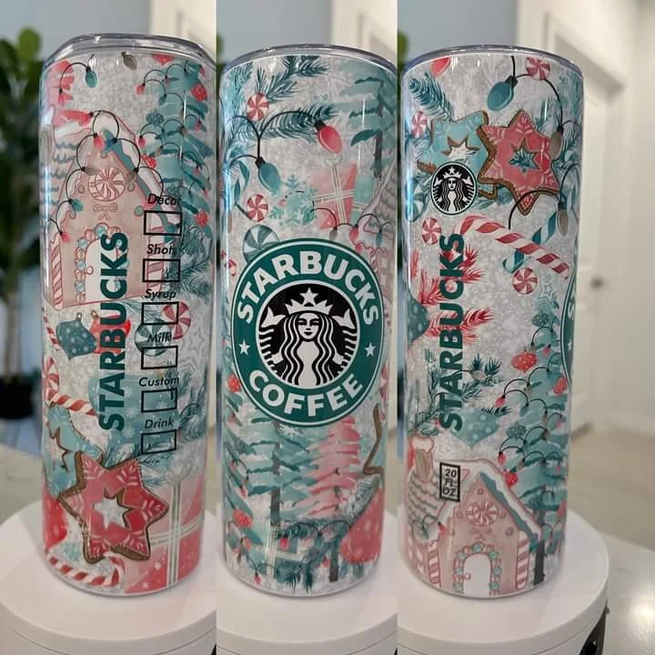 Budget Friendly Starbucks Holiday Cookie Lights 20 oz Tumbler