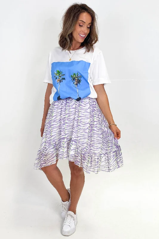 Romantic Detailing Federation Mirage Skirt Purple White