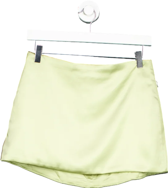 Day-To-Night Styles Mistress Rocks Light Green Satin Mini Skirt UK S