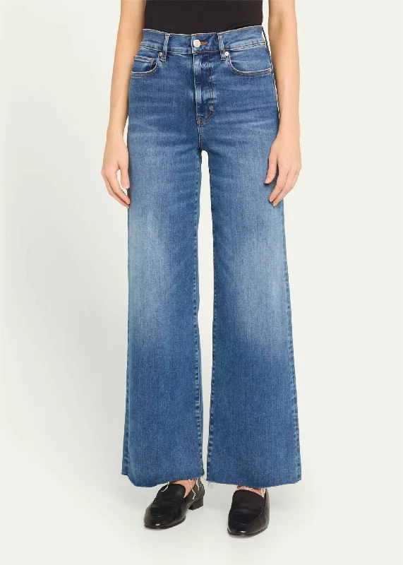 Y2K Nostalgic Fashion Look Le Slim Palazzo Fray Jeans In Mermaid