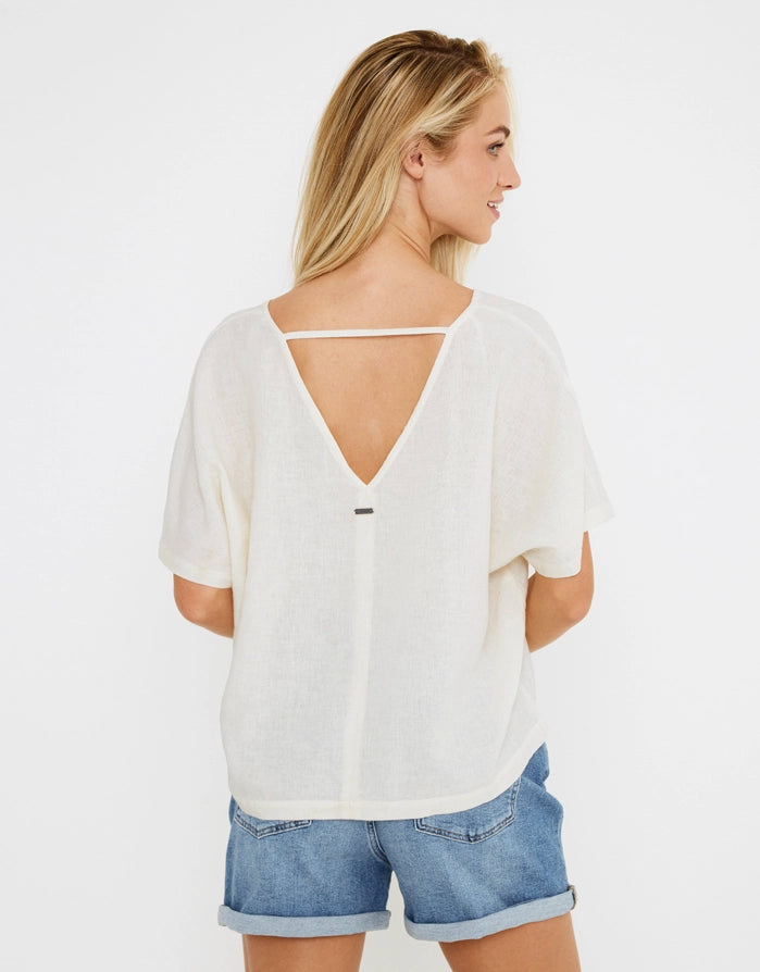 Exquisite Craftsmanship Blusa Manga Corta Lino - Casilda