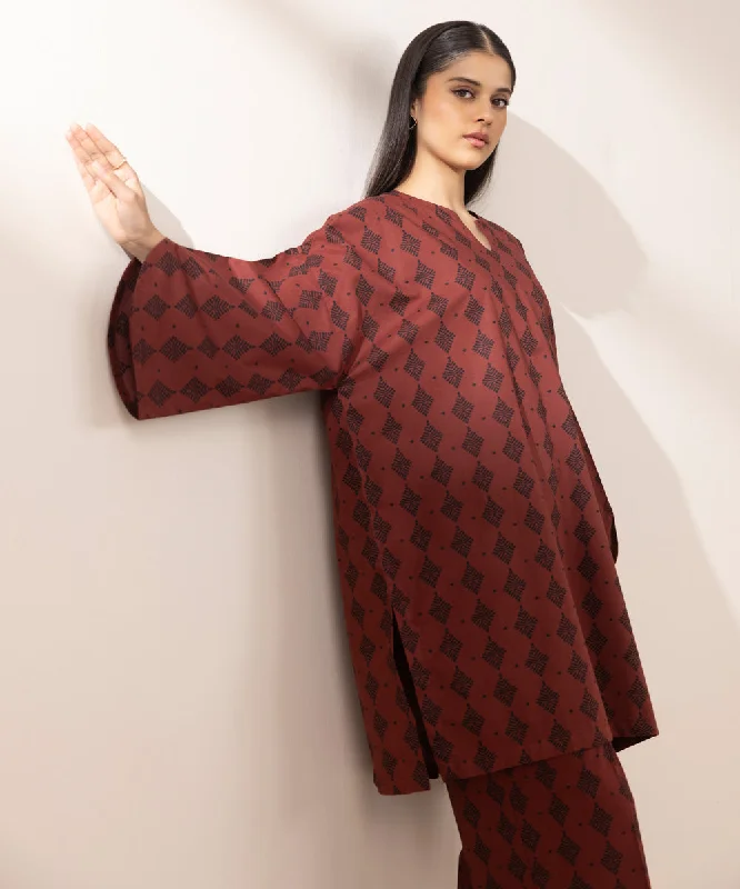 Vintage Elegance Printed Cambric Shirt
