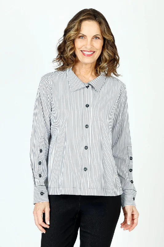 End Of Season Sale Beau Chemise Melanie Stripe Boxy Blouse