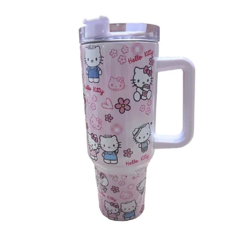 Vacuum-Insulated Bottles Kitty and Daniel 40 oz Kawaii Travel Tumbler Mug Kitty Concha Mug