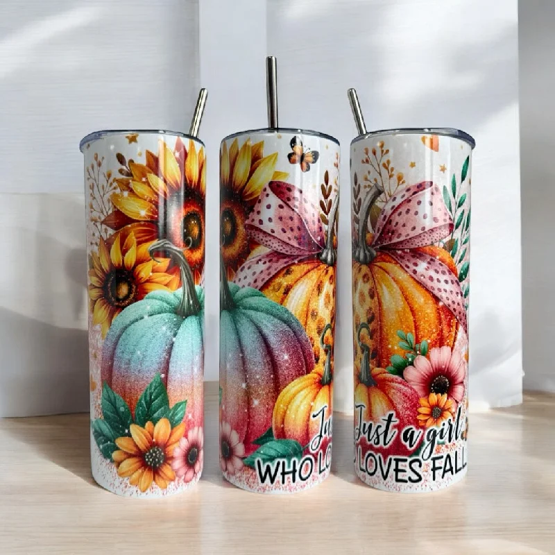 Eco-Friendly Drinkware Promotions Just a Girl Who Loves Fall 20/30oz Insulated Skinny Tumbler Eco-Friendly Drinkware Promotions Just a Girl Who Loves Fall 20/30oz Insulated Skinny Tumbler