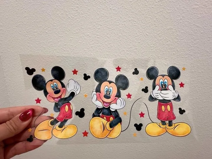 Decorative Drinkware Sale Disney Mick E Mouse Happy UV DTF Wrap Transfer 16oz | No Heat Needed | Waterproof | Permanent Adhesive