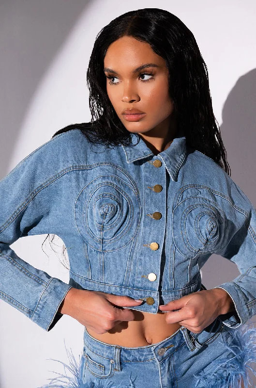 Exclusive Discount PIQUE TIME CROP DENIM JACKET