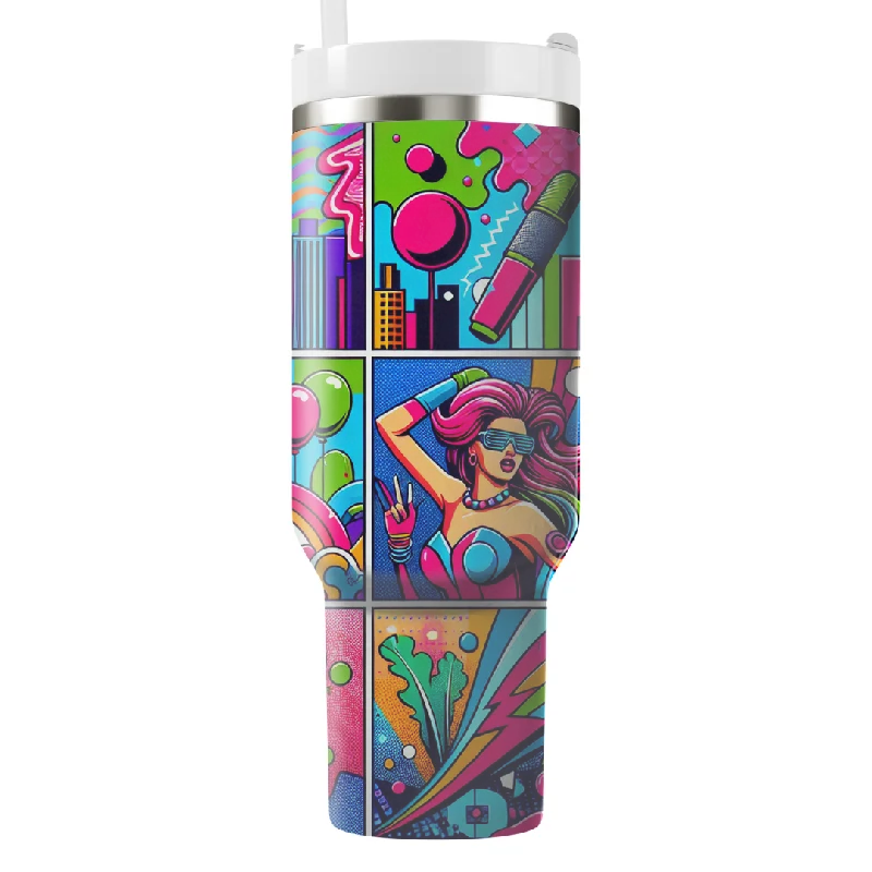 New Styles Just In Neon Pop Art Tumbler With Handle