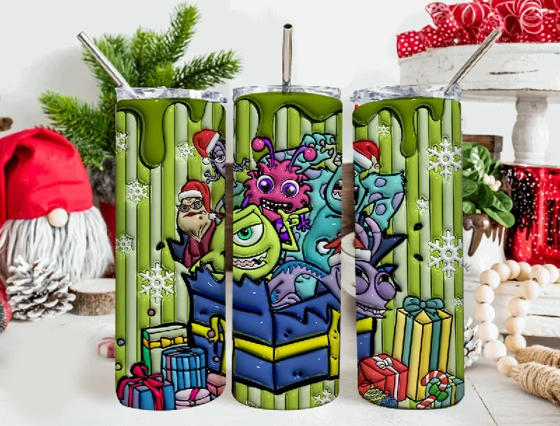 Unique Drinkware Gifts 3D Inflated Cartoon Christmas Tumbler Wrap, Monsters Inflated Tumbler Wrap, 20 Oz Tumbler Wrap, Merry Christmas, Monsters Christmas Wrap Unique Drinkware Gifts 3D Inflated Cartoon Christmas Tumbler Wrap, Monsters Inflated Tumbler Wrap, 20 Oz Tumbler Wrap, Merry Christmas, Monsters Christmas Wrap