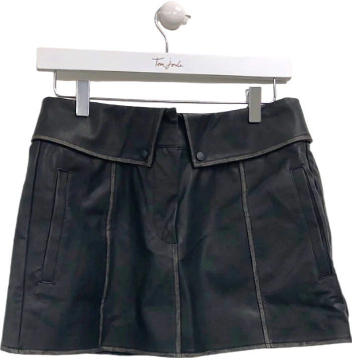 Exclusive Sale Couture Black Leather Mini Skirt UK 8