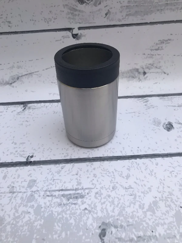 Decorative Glassware 12 oz Can Cooler with black rim