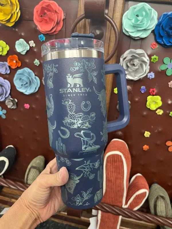 Eco-Friendly Cups WESTERN 40oz Stanley TUMBLER   Navy