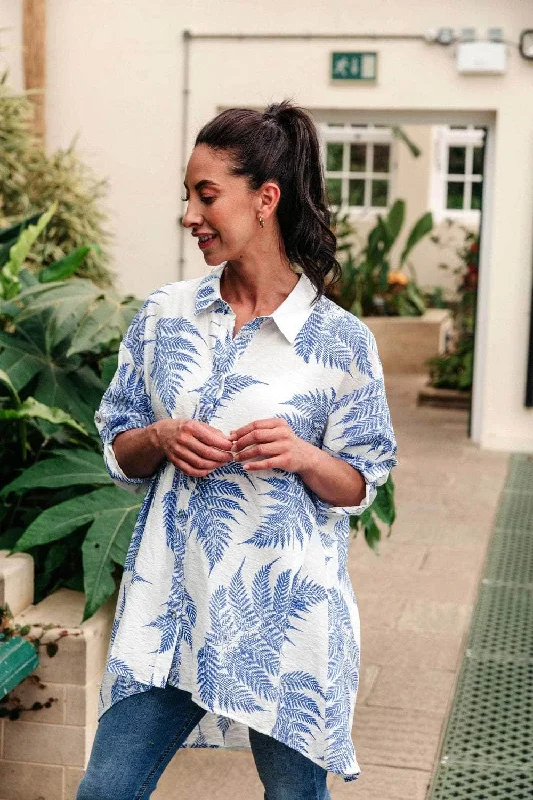 Luxury Style Saloos Loose Fit Botanical Print Shirt