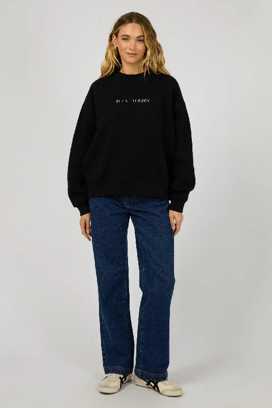 Big Savings Silent Theory Logo Crew Black