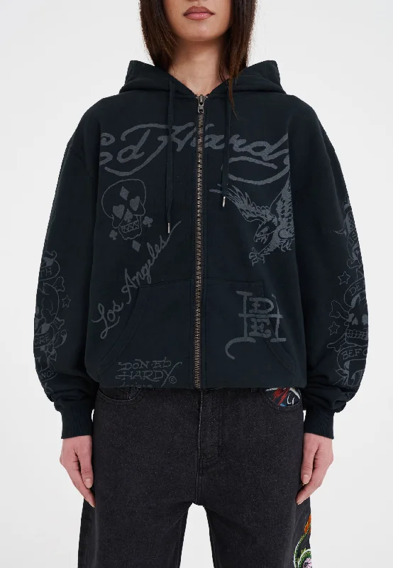 Luxury Fashion for Women Womens Death-Before Mono Hoodie - Black