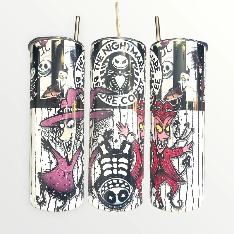 Elegant Glassware Sale Nightmare Before Christmas - Lock, Shock and Barrell 20/30oz Insulated Skinny Tumbler