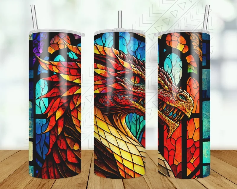 Artistic Drinkware Dragon Stain Glass Tumbler