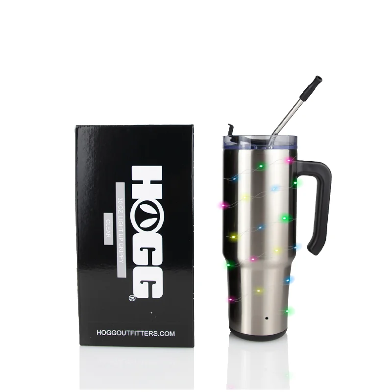 Budget Friendly 30oz SUBLIMATABLE CLEAR LIGHT UP GRIPPY TUMBLER